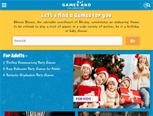 Tablet Screenshot of gamesandcelebrations.com